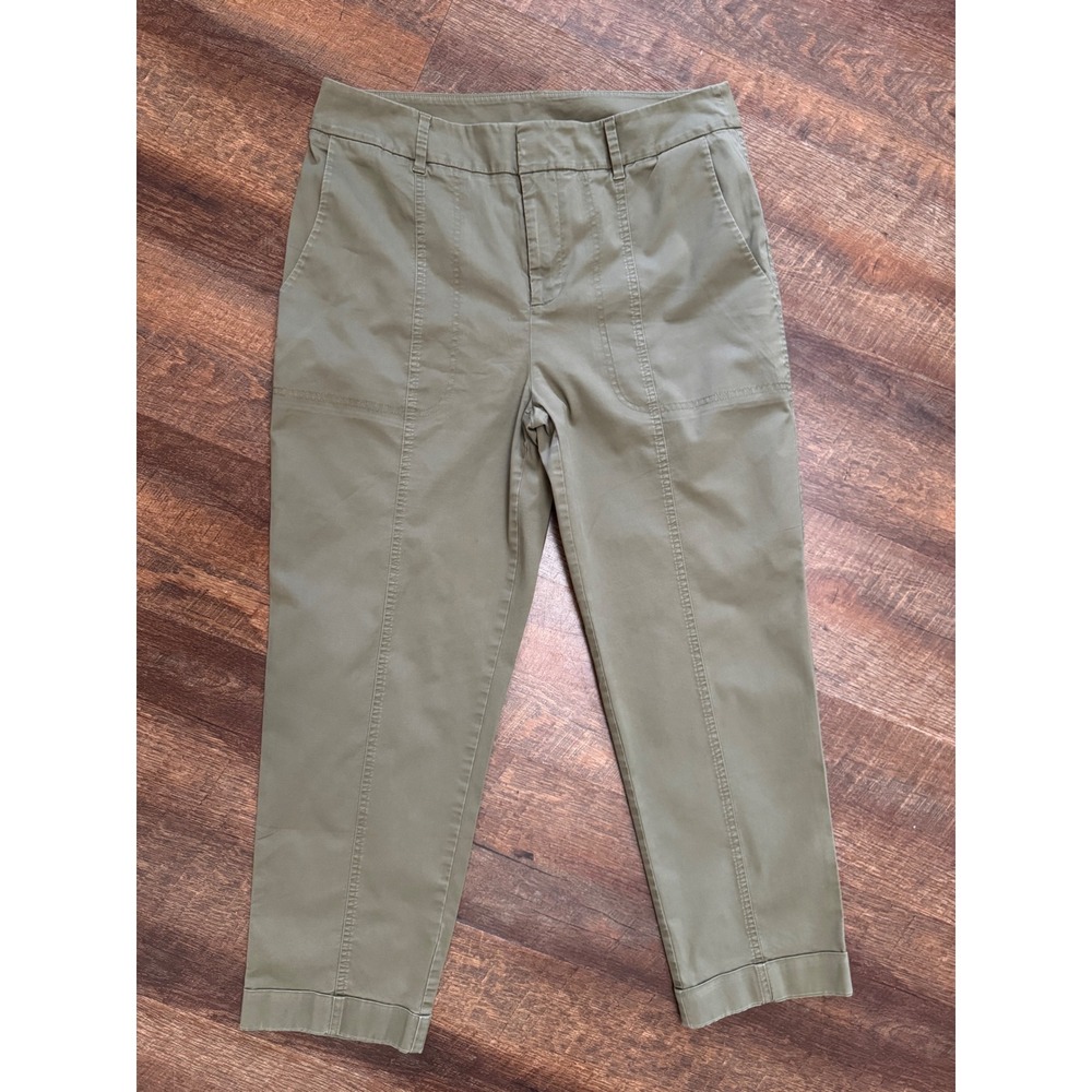 Chico's Olive Green Khaki Ankle Pants Size 1.5 US 10 Stretch Cotton